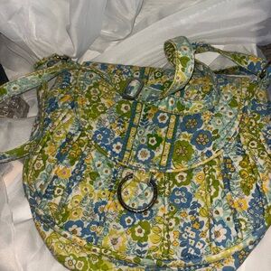 Vera Bradley Blue and Green Quilted Shoulder Bag